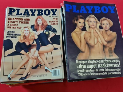 Erotica - Playboy - Lot met 65 voornamelijk Nederlandse Playboys, 90-er jaren