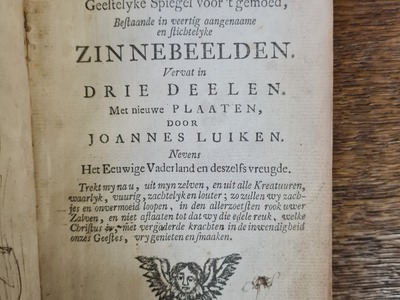 Antiquarisch: Luyken, Jan. Jezus en de ziel. Een geestelyke spiegel voor 't gemoed, 1714.