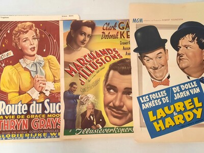 3 Filmaffiches w.o Laurel & Hardy