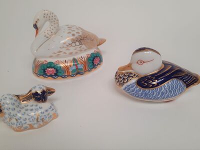 Lot of 3 Royal Crown Derby paperweights