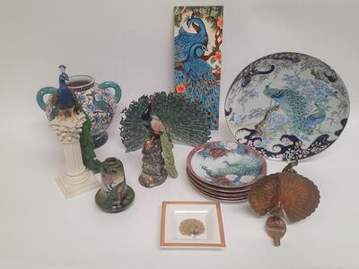 Collection of 15 Peacock Figures
