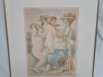 Kunst: Cornelis (Kees) Andrea - Baadsters - 1947