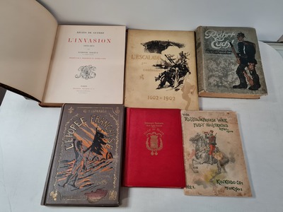 Militaria - Lot met 6 diverse antiquarische boeken