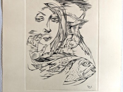 Grafiek - Lou Strik - Verdronken vrouw 1958