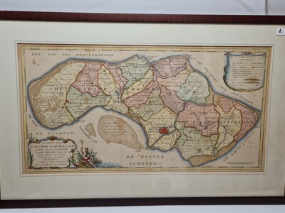 Cartografie - Zeeland, Schouwen Duiveland: Isaak Tirion-Kaarte van Schouwen en Duiveland (....), 1753