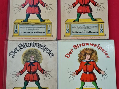 Kinderboeken: Dr. Heinrich Hoffmann. 4 edities ''Der Struwwelpeter''