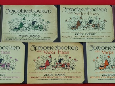 Plaatjesalbums/ Reclamealbums: Felix Ort. Sprookjesboeken van Vader Haas, compleet in 7 deeltjes